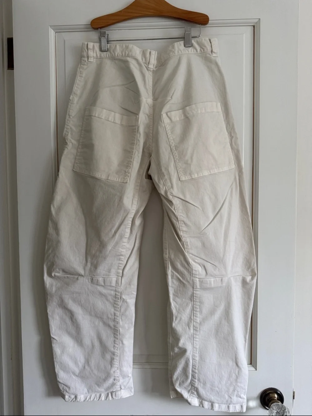 Nili Lotan Cream Wide-Leg Utility Pants - Picture 5 of 6
